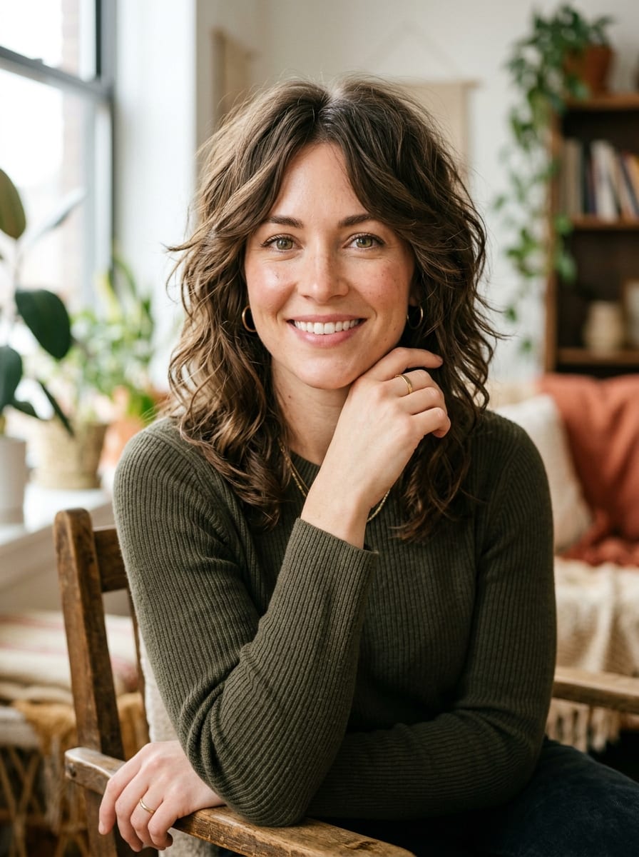 Wavy Shag für mittellange Haare - Frisur für wellige Haare
